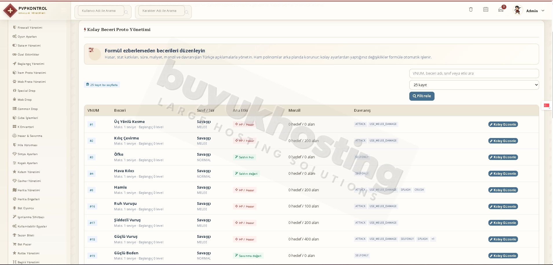 Skill Proto Yönetimi ekran görüntüsü 1/14