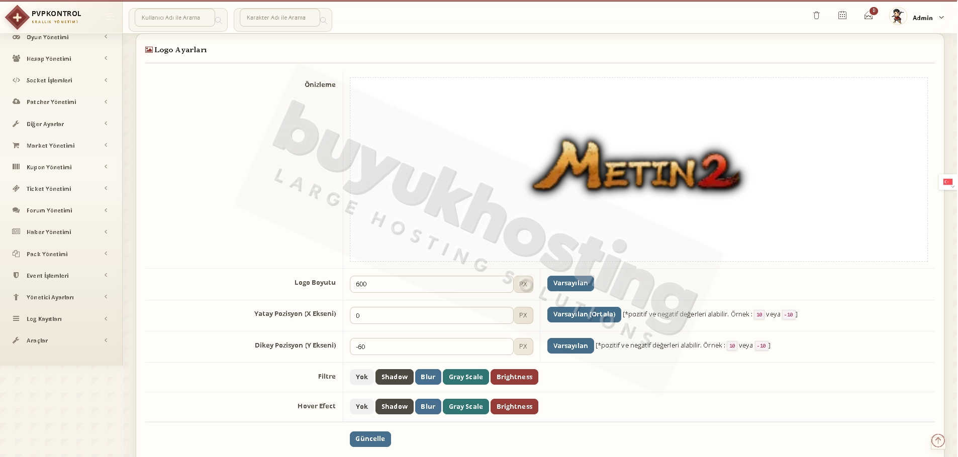 Logo Ayarları ekran görüntüsü 2/2