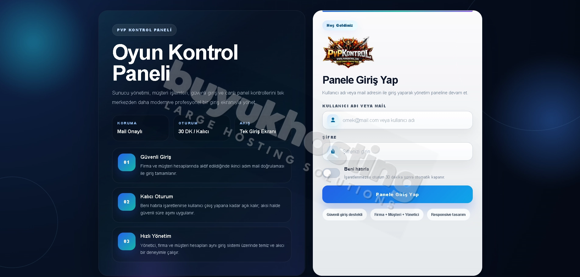 Kontrol Paneli Giriş Sayfası Kontrol Paneli Giriş Sayfası görseli