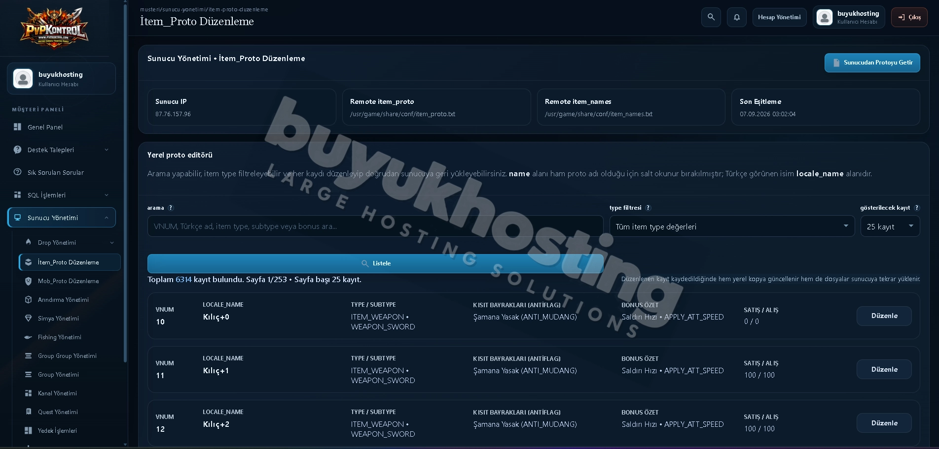 Kontrol Paneli İtem Proto TXT Düzenleme görseli 1