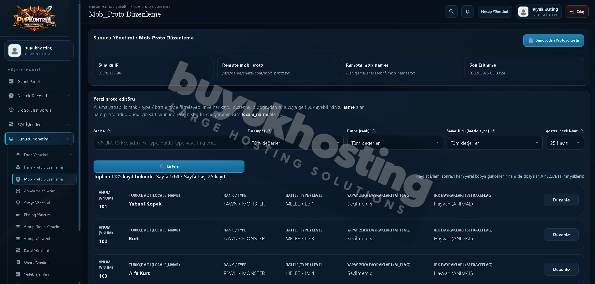 Kontrol Paneli Mob Proto TXT Düzenleme görseli 1