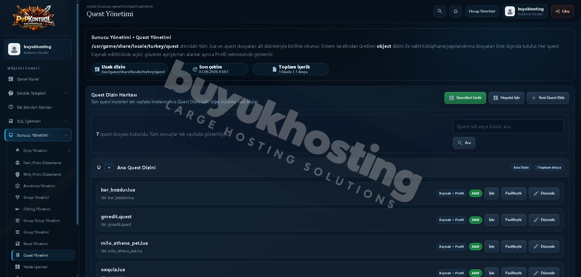 Kontrol Paneli Quest Düzenleme görseli 1