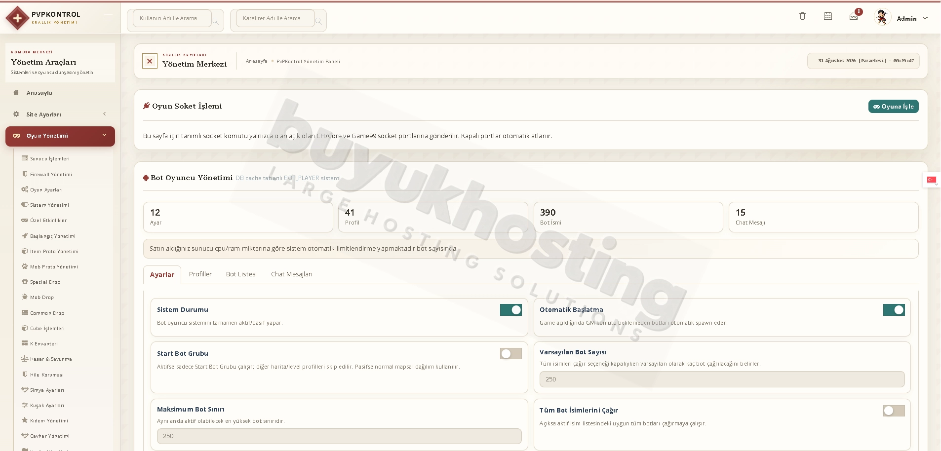 Bot Oyuncu Yönetimi (2/9) Bot Oyuncu Yönetimi ekran görüntüsü 2/9