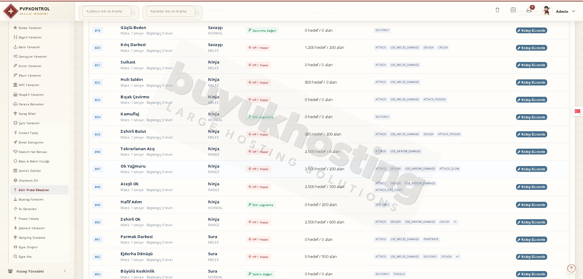 Skill Proto Yönetimi (2/14) Skill Proto Yönetimi ekran görüntüsü 2/14