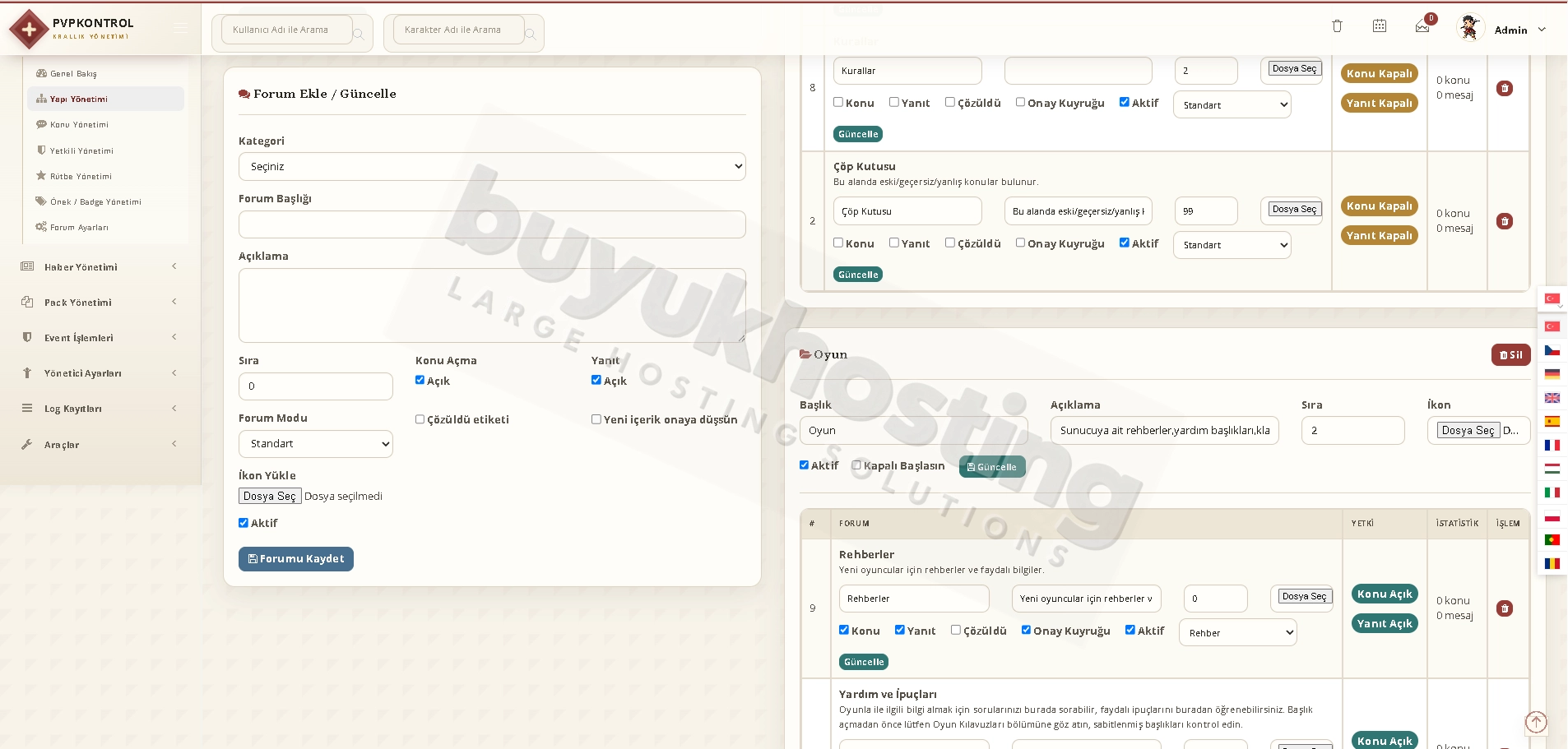 Forum Yönetim Sayfalarımız (2/14) Forum Yönetim Sayfalarımız ekran görüntüsü 2/14