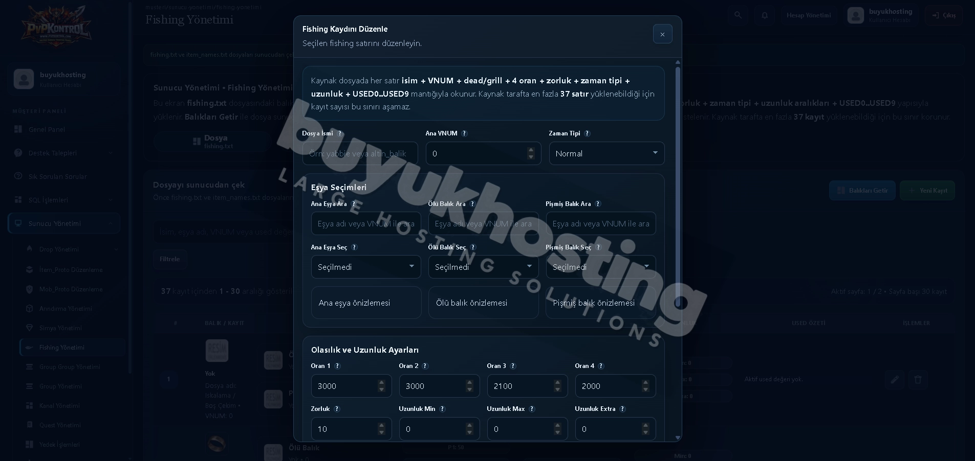 Kontrol Paneli Balık Yönetimi görseli 2