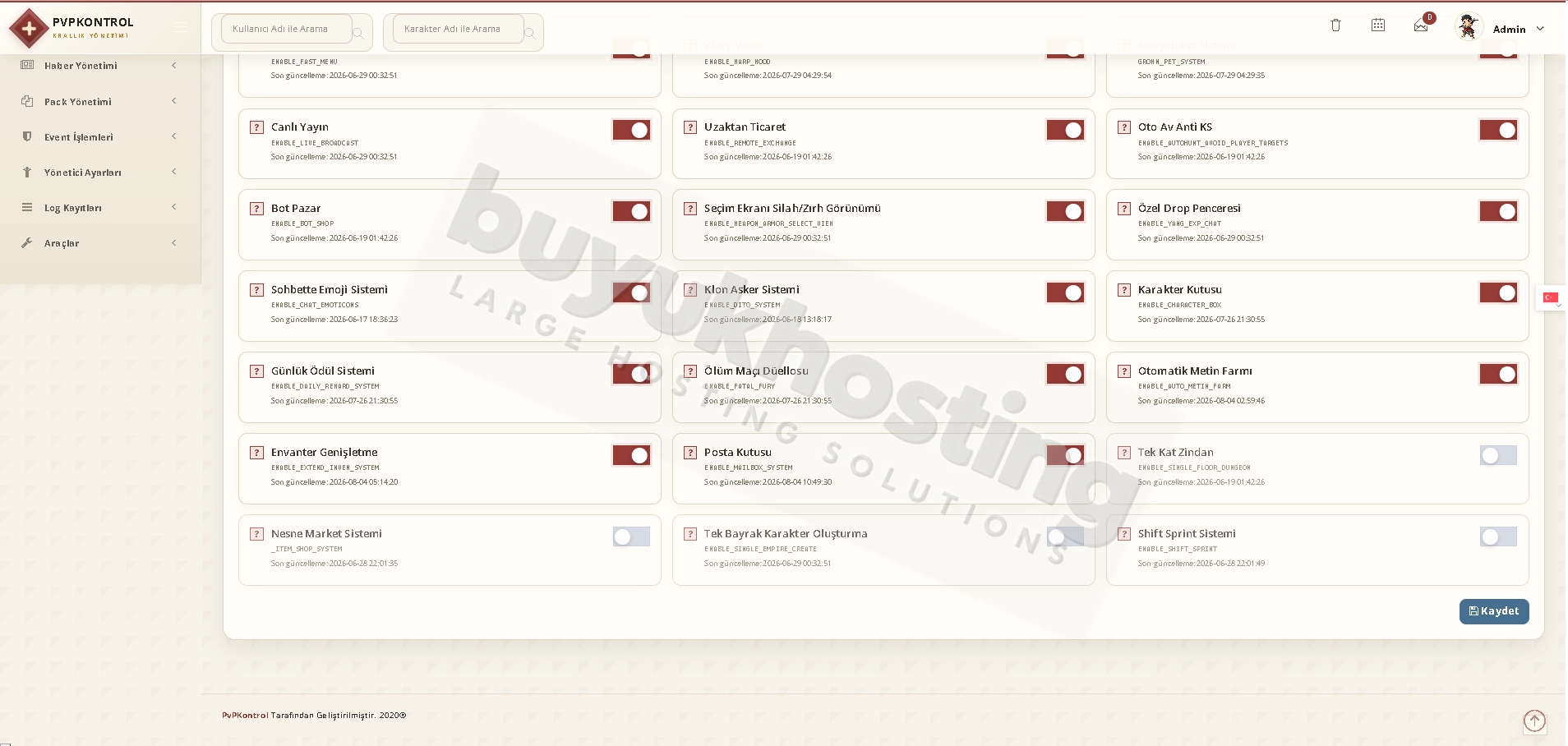 Sistem Yönetimi ekran görüntüsü 4/4
