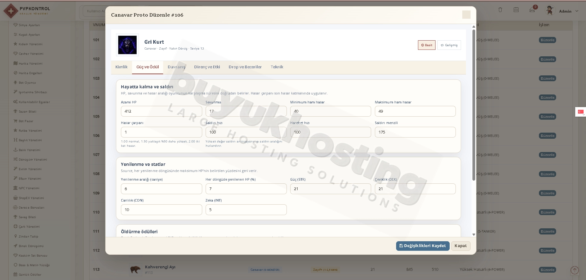 Mob Proto Yönetimi (3/8) Mob Proto Yönetimi ekran görüntüsü 3/8