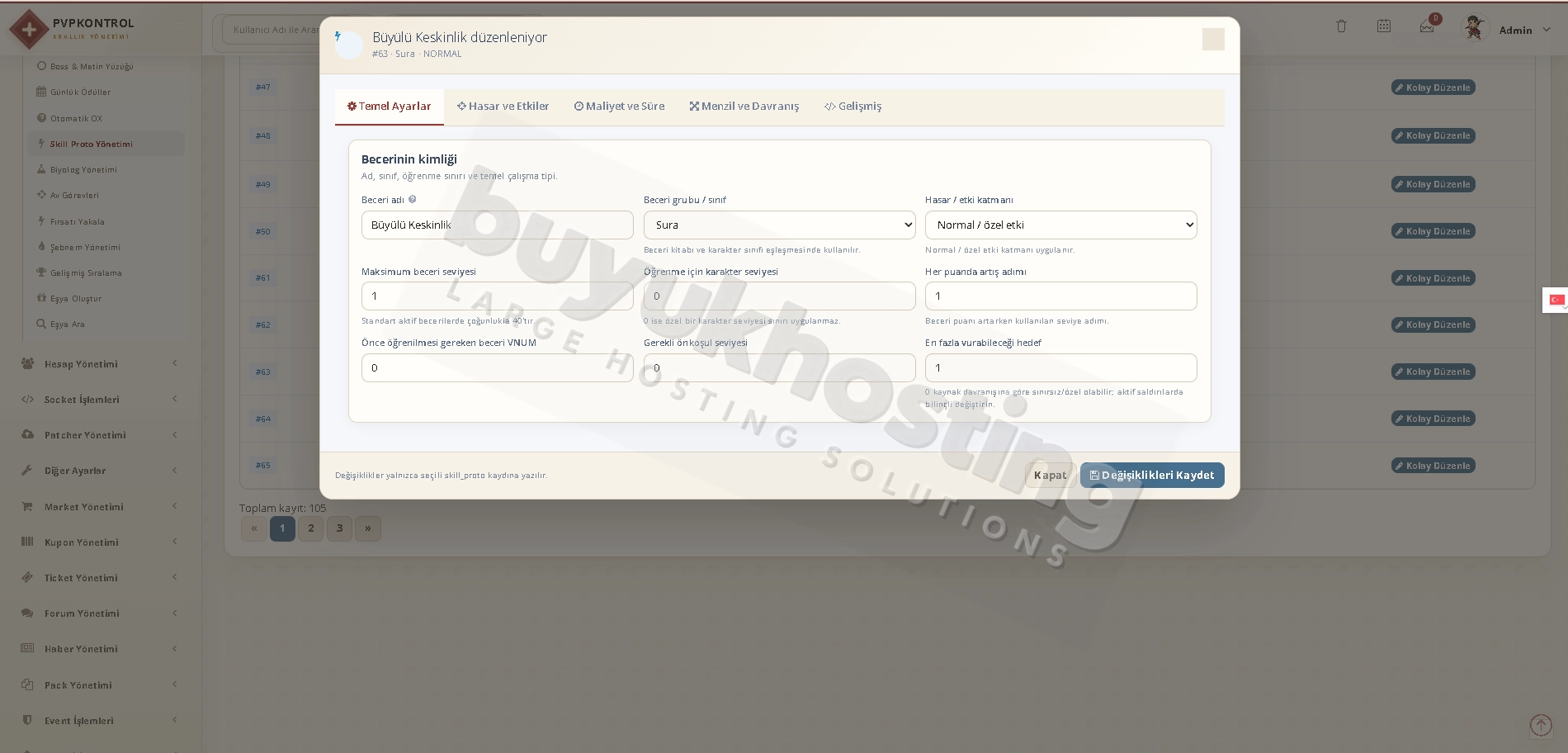 Skill Proto Yönetimi (3/14) Skill Proto Yönetimi ekran görüntüsü 3/14