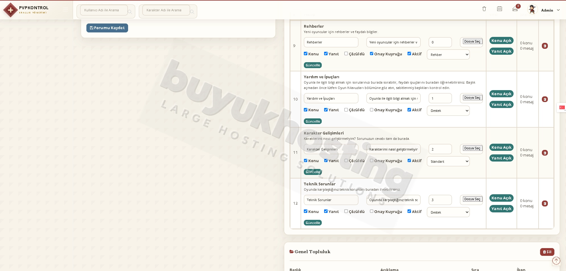 Forum Yönetim Sayfalarımız (3/14) Forum Yönetim Sayfalarımız ekran görüntüsü 3/14