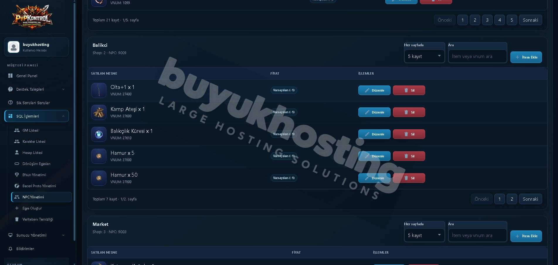 Kontrol Paneli NPC Yönetimi görseli 3