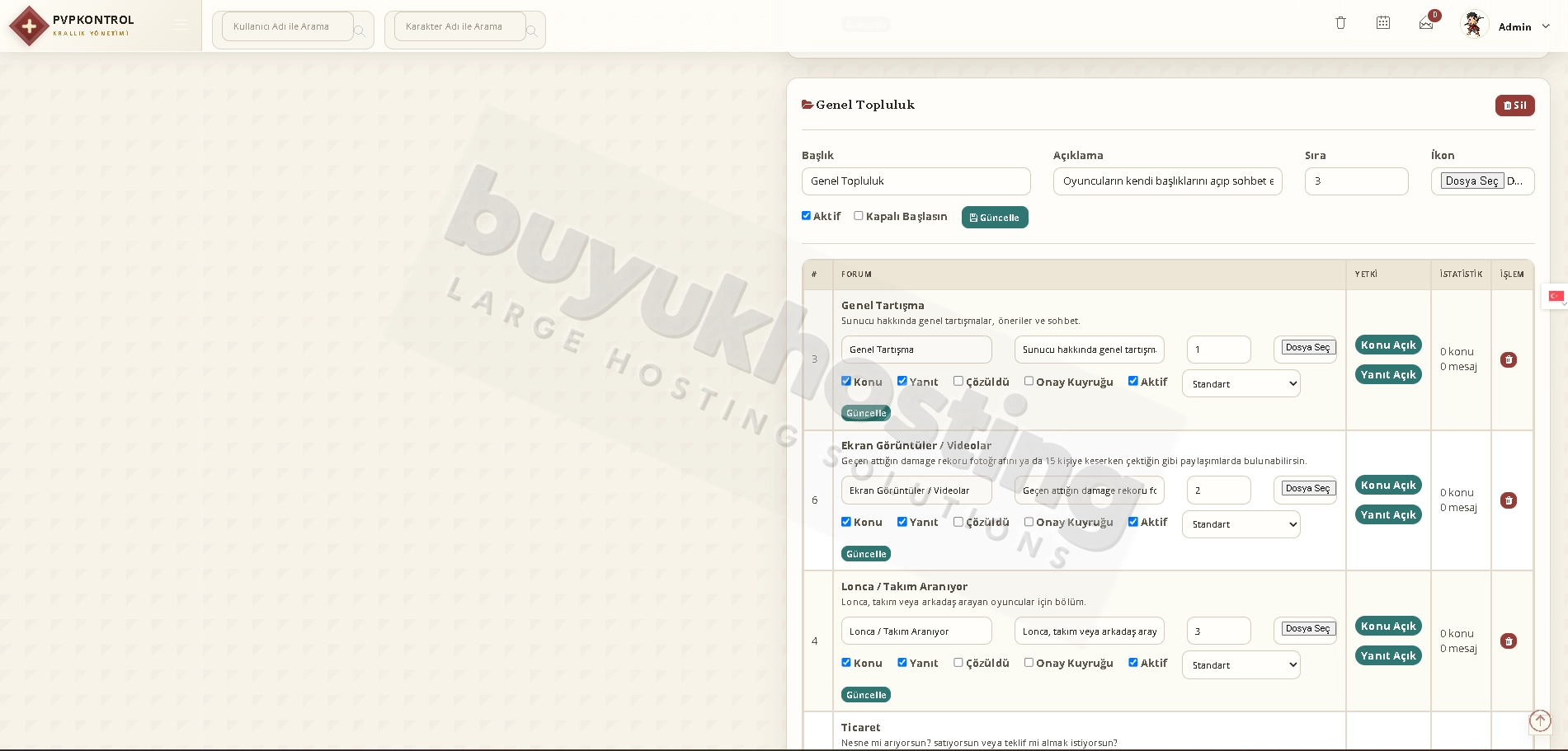 Forum Yönetim Sayfalarımız (4/14) Forum Yönetim Sayfalarımız ekran görüntüsü 4/14
