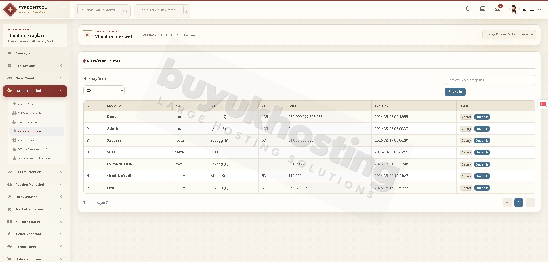 Hesap Ayarları Sayfalarımız (4/8) Hesap Ayarları Sayfalarımız ekran görüntüsü 4/8