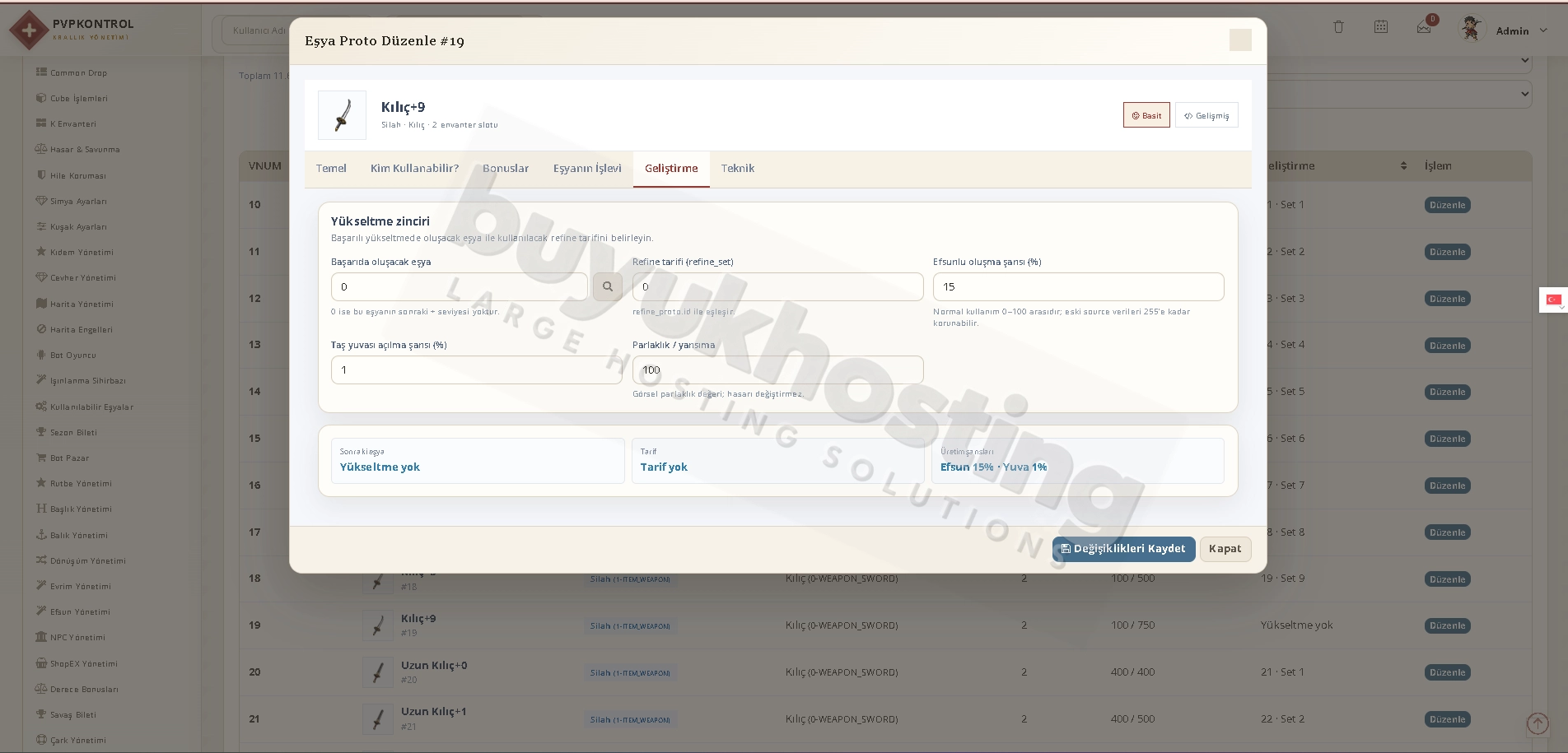 İtem Proto Yönetimi (5/7) İtem Proto Yönetimi ekran görüntüsü 5/7