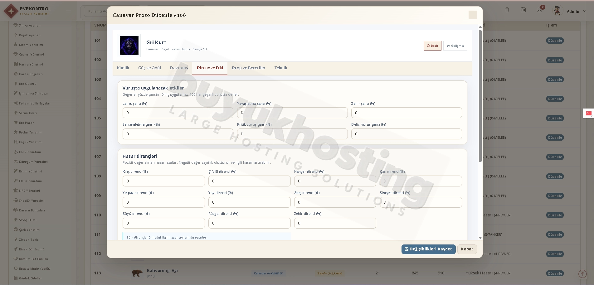 Mob Proto Yönetimi (5/8) Mob Proto Yönetimi ekran görüntüsü 5/8