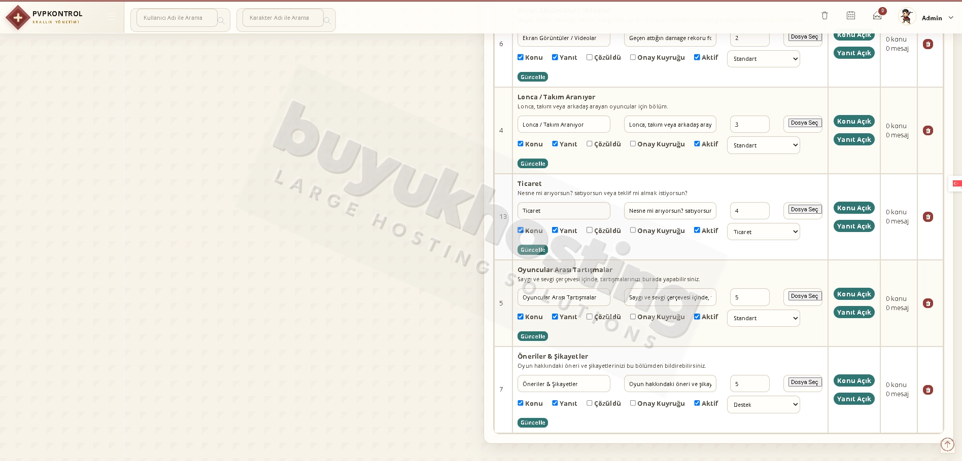 Forum Yönetim Sayfalarımız (5/14) Forum Yönetim Sayfalarımız ekran görüntüsü 5/14
