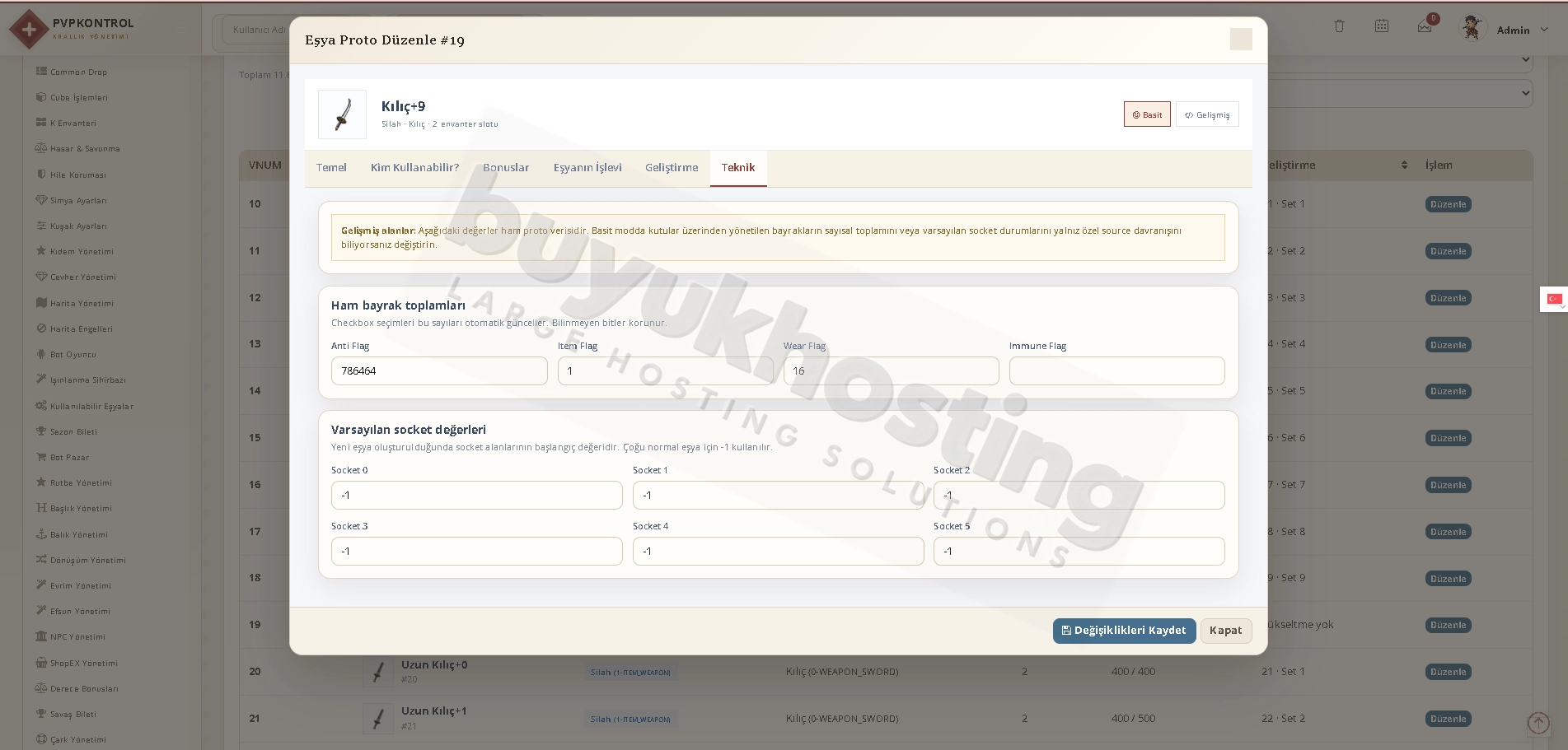 İtem Proto Yönetimi (6/7) İtem Proto Yönetimi ekran görüntüsü 6/7